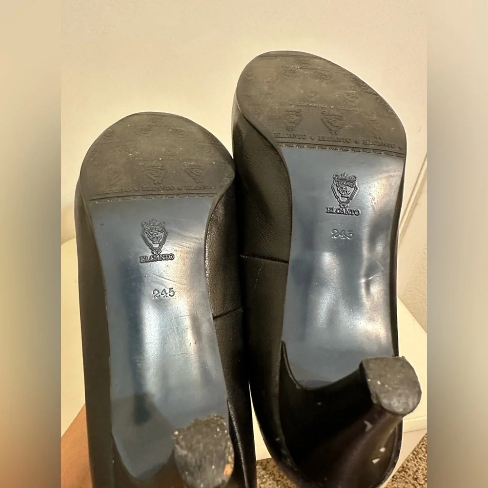 *PRE-LOVED* ELCANTO Black Leather Kitten Heel High Heel Pumps (Korean Brand) - Picture 6 of 7